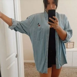 Mickey mouse disney denim top